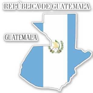 Pegatina Mapa patriótico con bandera de Guatemala