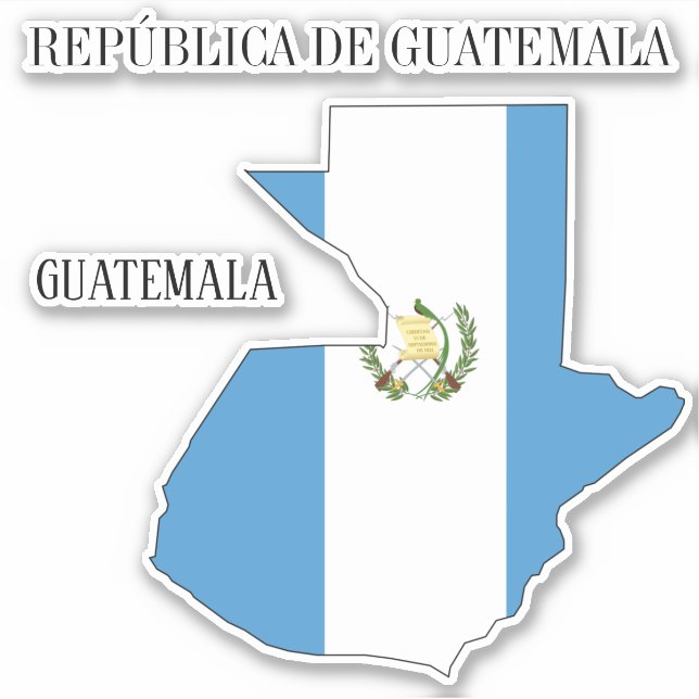Pegatina Mapa patriótico con bandera de Guatemala (Anverso)