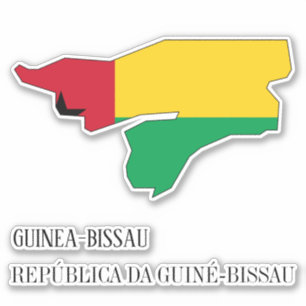 Pegatina Mapa patriótico con bandera de Guinea-Bissau