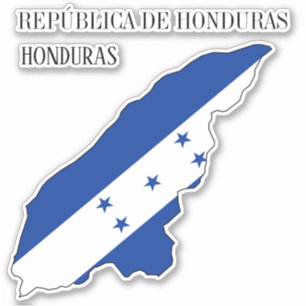 Pegatina Mapa patriótico con bandera de Honduras