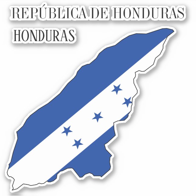Pegatina Mapa patriótico con bandera de Honduras (Anverso)