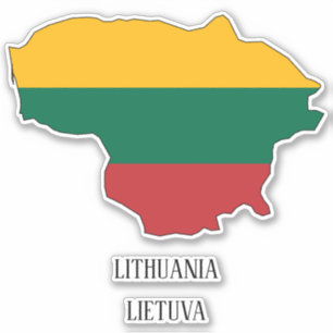 Pegatina Mapa patriótico con bandera de Lituania