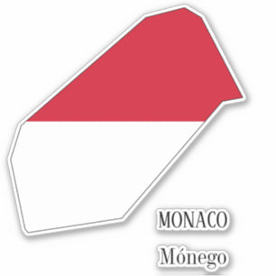 Pegatina Mapa patriótico con bandera de Mónaco
