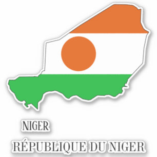 Pegatina Mapa patriótico con bandera de Níger