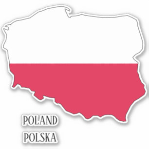 Pegatina Mapa patriótico con bandera de Polonia