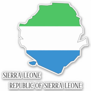 Pegatina Mapa patriótico con bandera de Sierra Leona