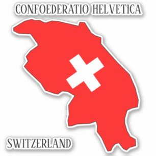 Pegatina Mapa patriótico con bandera de Suiza