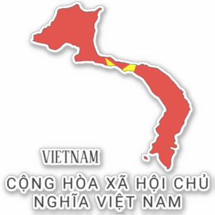 Pegatina Mapa patriótico con bandera de Vietnam