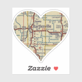 Pegatina Mapa retro de Bartlesville OK