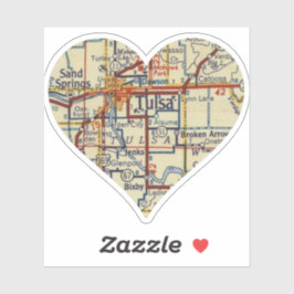 Pegatina Mapa retro de Tulsa OK