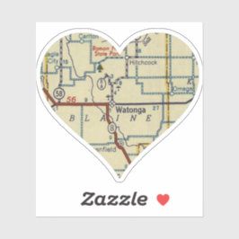 Pegatina Mapa retro de Watonga OK