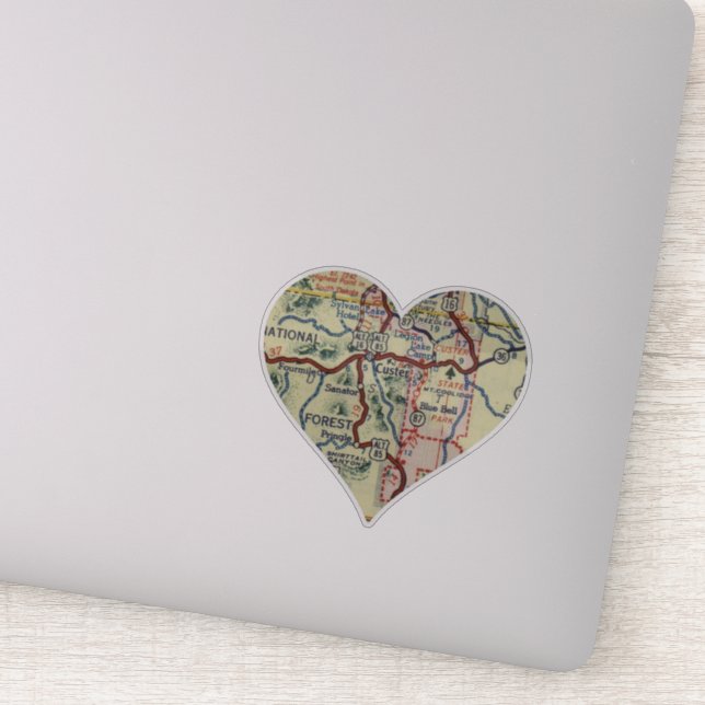 Pegatina Mapa SD de Custer (Detalle)