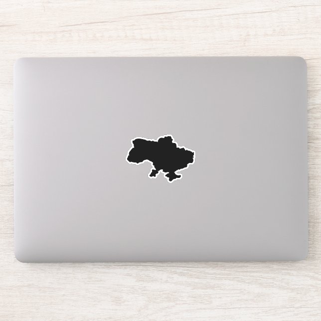 Pegatina Mapa ucraniano de color negro (Ordenador)