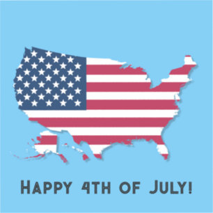 Pegatina Mapa y bandera de EE.UU. azul blanco rojo personal