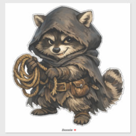 Pegatina Mapache Sigiloso Pícaro – Animal Ladrón Adorable