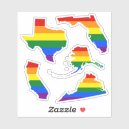 Pegatina Mapas del orgullo LGBT de los estados