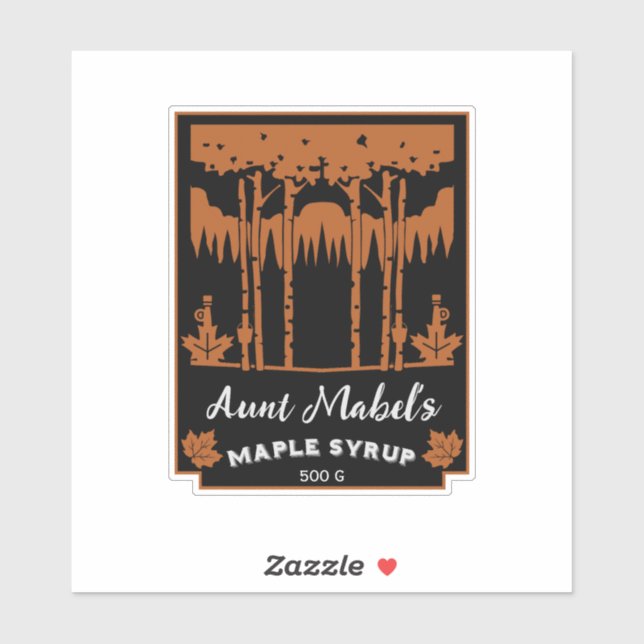 Pegatina Maple Syrup Home Made Editable (Hoja)