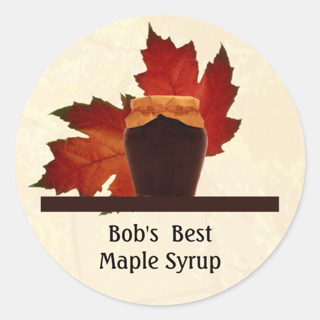 Pegatina Maple Syrup Round 3" (Anverso)
