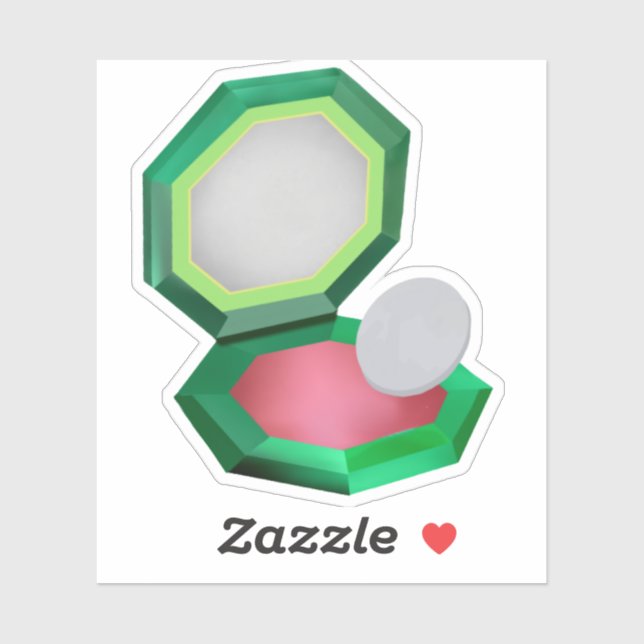 Pegatina Maquillaje Rojo en Compacto Verde (Hoja)