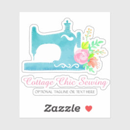 Pegatina Máquina de coser Shabby Cottage Chic con logotipo 