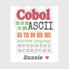 Pegatina Máquina de lenguaje de programación Cobol ASCII