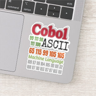 Pegatina Máquina de lenguaje de programación Cobol ASCII