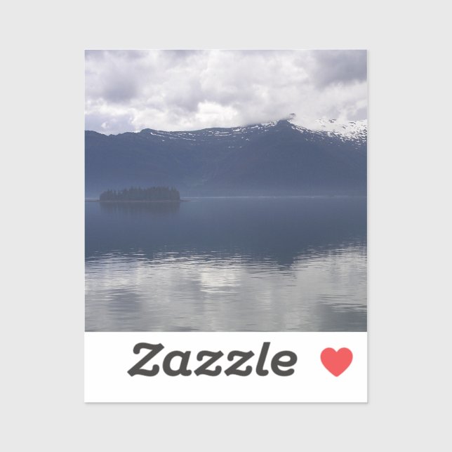 Pegatina Mar de Alaska en tonos azules (Hoja)