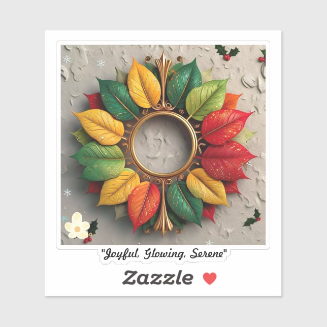 Pegatina "Maravilla estacional festiva" (Hoja)