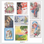 Pegatina Maravilloso Personalizado de imágenes de Navidad v<br><div class="desc">Gran pegatina con un montón de maravillosas y vintage imágenes navideñas para su artesanía,  regalos y decoraciones.</div>