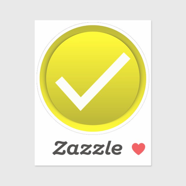 Pegatina Marca de verificación amarilla (Hoja)