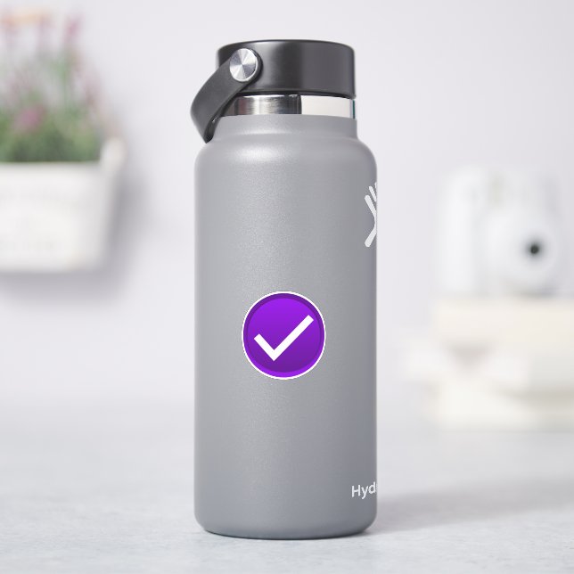 Pegatina Marca de Verificación Morada (hidrofrasco)