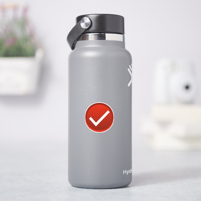 Pegatina Marca de Verificación Roja (hidrofrasco)