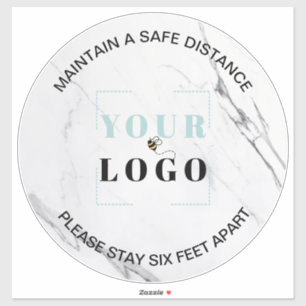 Pegatina Marcador del piso de mármol de seis pies con logot