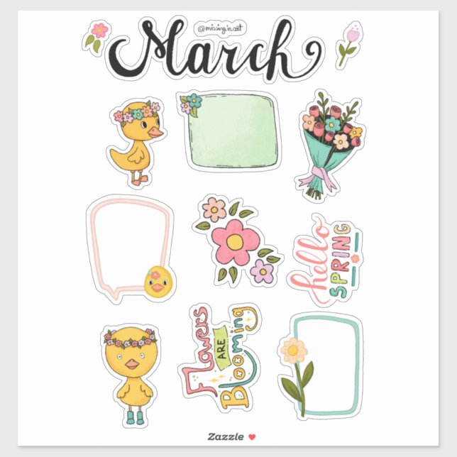 Pegatina March Sticker Sheet – Spring Awakening (Hoja)