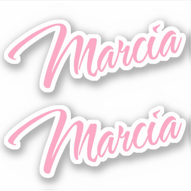 Pegatina Marcia Nombre decorativo en rosa x2 (Anverso)