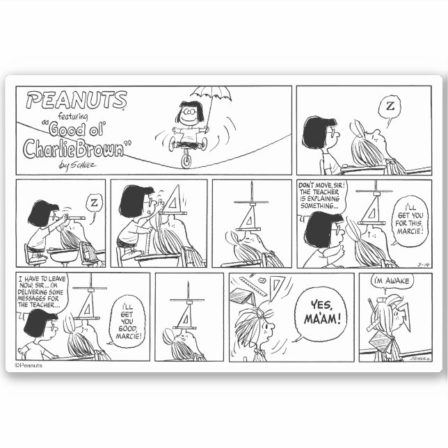 Pegatina Marcie & Peppermint Patty En El Aula (Anverso)