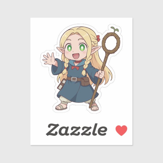 Pegatina Marcille Chibi Maga Elfa (Hoja)