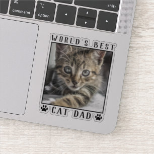 Pegatina Marco de foto de mascota con huellas de gato para