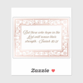 Pegatina Marco floral con la Biblia Verse Isaiah 40:31