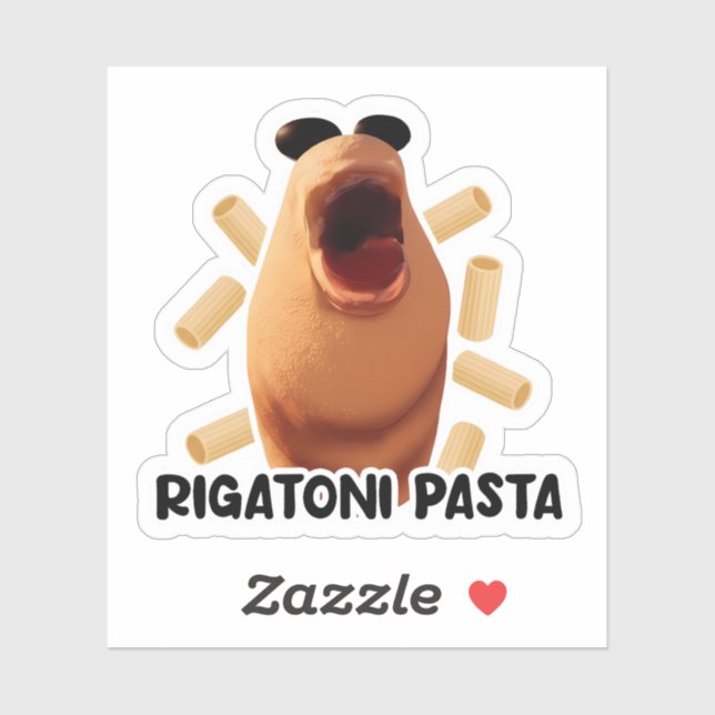 Pegatina Marcus el Gusano - Pasta Rigatoni (Hoja)