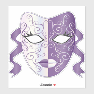 Pegatina Mardi Gras Mask Thunder_Cove