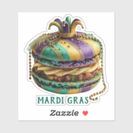 Pegatina Mardi Gras Royal Macaron