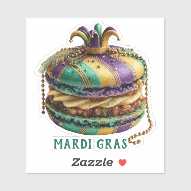 Pegatina Mardi Gras Royal Macaron (Hoja)