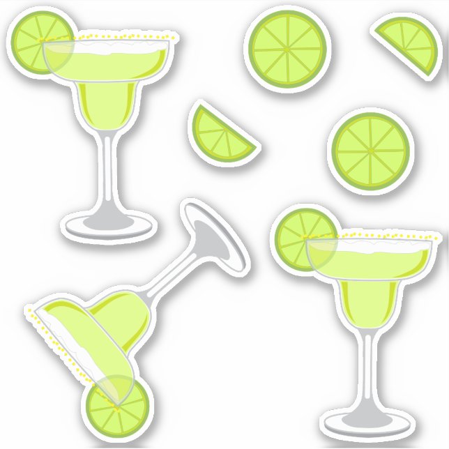 Pegatina Margarita Cocktails y Lime (Anverso)