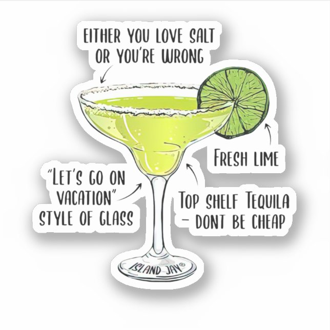 Pegatina Margarita Concoction Stemless O Amas La Sal (Anverso)
