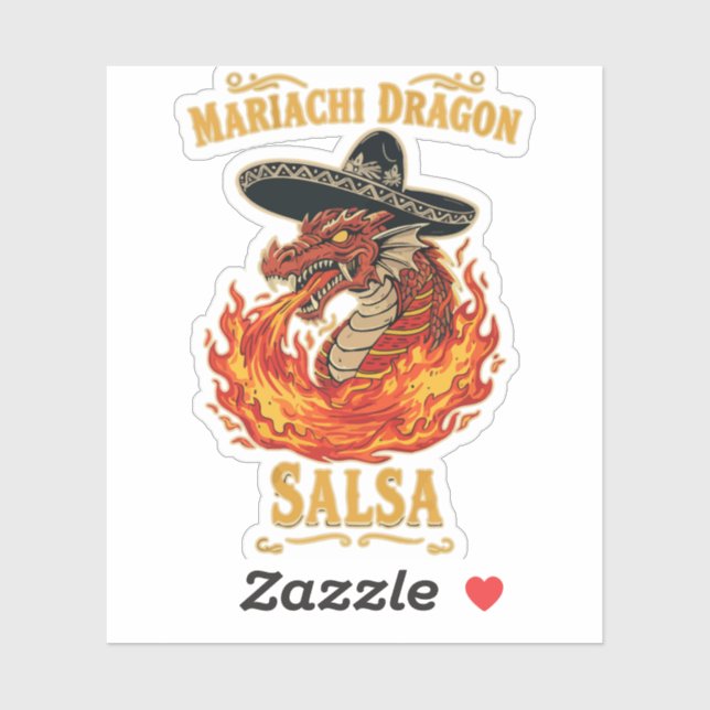 Pegatina Mariachi Dragon Salsa (Hoja)
