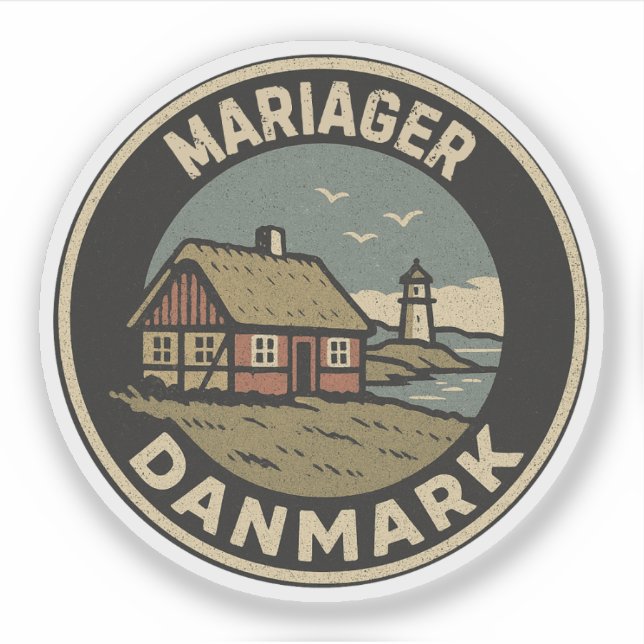 Pegatina Mariager, Dinamarca Danmark  (Anverso)