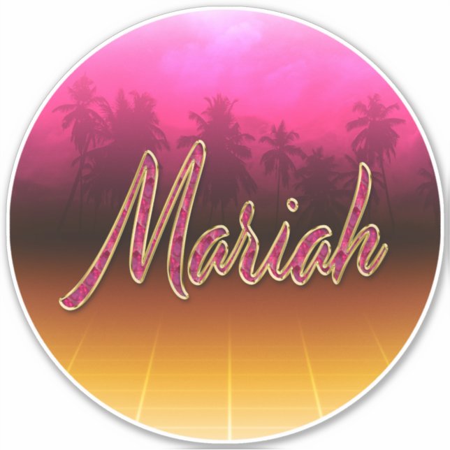 Pegatina Mariah Vorname Name golden pink Aufkleber Sticker (Anverso)