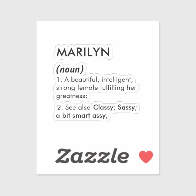Pegatina Marilyn name, Editable name, Custom name (Hoja)