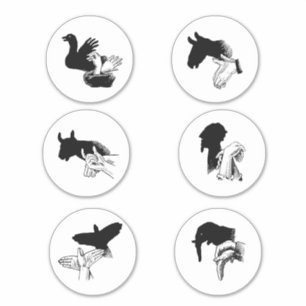 Pegatina Marionetas de la sombra de la mano Ilustraciones d